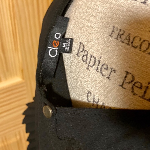 Cleo black pleated fancy sleeves black top shirt M​ - Picture 8 of 11